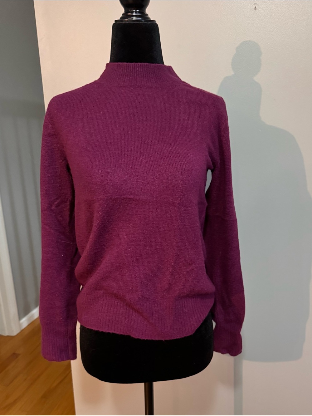 J. Crew Plum Mock Neck Sweater